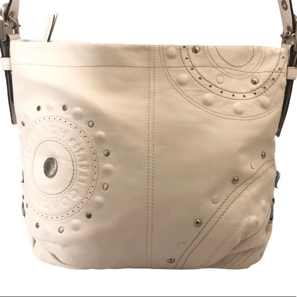 Coach Leather Studded Applique Bag rare - Picture 1 of 16
